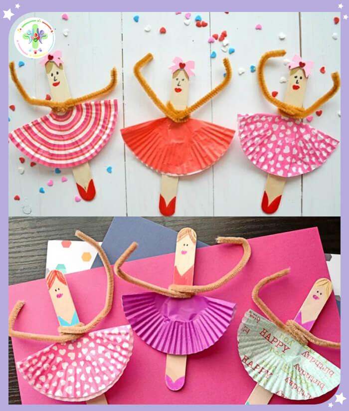 Making-a-ballerina-with-an-ice-cream-stick